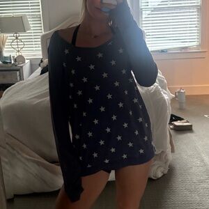 Alternative Earth XL Women's Navy Star Print long sleeve sweater pullover